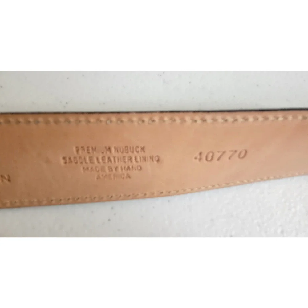 Martin Wingman Belt Men's Size 34 Black Nubuck Saddle Leather Lining Dress‎